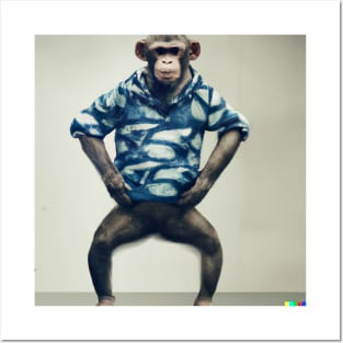 Monkey with Human Clothing Design Funky and colorful Posters and Art